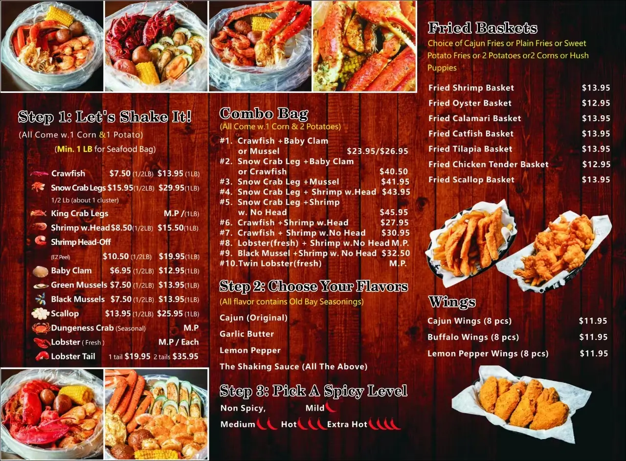 Menu Shaking Seafood